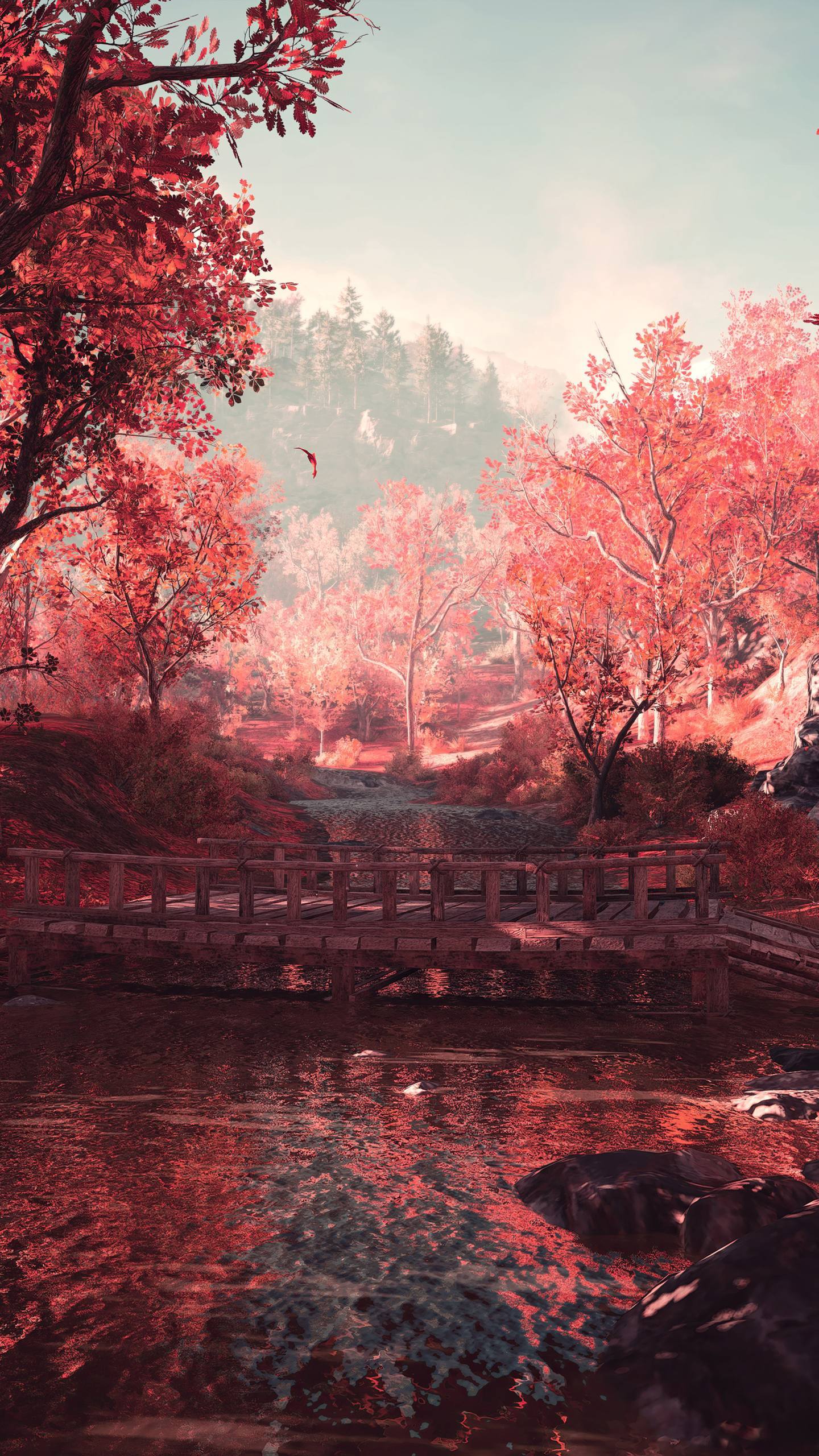山水画卷：1920x1080极简绿意壁纸，手机屏幕上的自然诗篇详细内容3